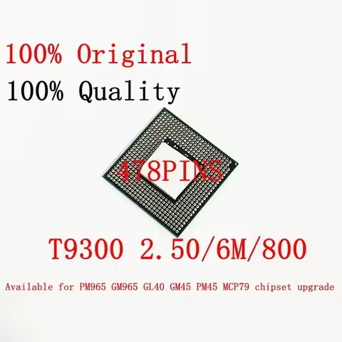 Core 2 Duo T9300 2.50/6M/800 CPU Laptop processor PGA 478 cpu 100% working properly