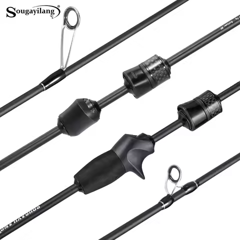 Sougayilang 1.8m Spinning/Casting Fishing Rod Ultra-Light Full Carbon Fiber Solid Tip 1-7g Lure Wt. 