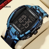 FOXBOX Digital Watch Men Silicone Strap Waterproof Sport Watch