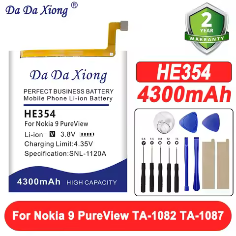 DaDaXiong 4300mAh HE354 Battery for Nokia 9 PureView TA-1082 TA-1087