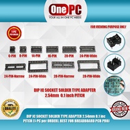 ONE PC DIP IC SOCKET SOLDER TYPE ADAPTER 2.54mm 0.1inc PITCH (1-PC per ORDER), BEST FOR BREADBOARD