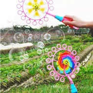 【Ready Stock】 ✉ C30 Hot Sale Colorful Windmill Bubble Wand Manual Machine Water Rainbow Children Travel Essential Toys Outdoor Beach Free Liquid