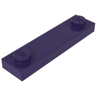 [1 Piece] LEGO Dark Purple Plate, Modified 1 x 4 with 2 Studs without Groove ID 6185993 92593