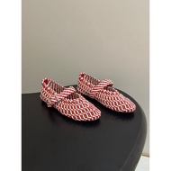 ALAIA Two-Color Woven Ladies Flat Shoes