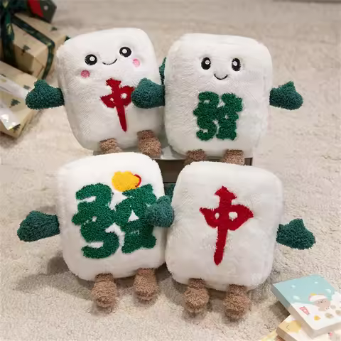 Funny China Mahjong Series Plush Toys Cozy Cotton Cartoon Throw Pillow Back Cushion Children Game Pr