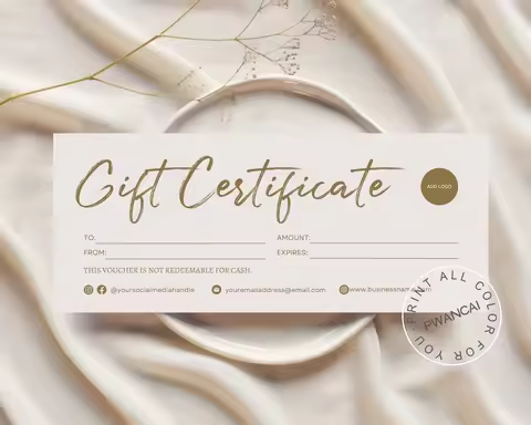 Beauty Spa Gift Coupon Cards Editable Gift Voucher Template Printable Gift DIY Voucher Certificate M