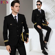 [Quick Shipping✈] Aviation Captain Uniform Men's Aviation Suit Pilot Uniform Aviation Suit Premium A