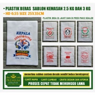 Plastik Beras Sablon 25kg dan 3 kg komplit 2024