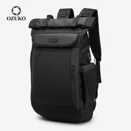 shenzhi6 OZUKO Fashion Rolltop Waterproof Men Backpack Travel Laptop Schoolbag
