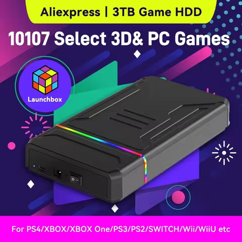 JMachen Launchbox 3TB Gaming HDD with 10107 Games 32 Emulators for XBOX/XBOX ONE/PS4/PS3/Switch/WiiU