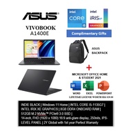 ASUS VIVOBOOK A1400E-AEB1595WS (INDIE BLACK) i5-1135G7/8G/512G/Share/Win11/FHD vIPS/OPI
