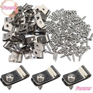 FOREVER 100pcs Fence Clamp Durable Cattle Panel Chain Link Fence Ties Metal Fence