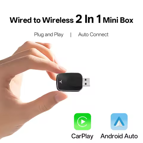 Hippcron 2in1 Wireless CarPlay Android Auto Mini Box Plug&Play Automatic Connection Compatible Bluet