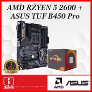 P.W.P. AMD RYZEN 5 2600 Processor + ASUS TUF B450 PRO Motherboard