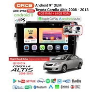 Carplay Altis Android Headunit 2008-2013 ORCA Pro Plus ADR 9988 DVR CarPlay 9 Inch