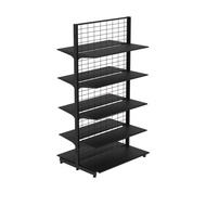 Island Gondola-Wire Panel with Solid Shelves