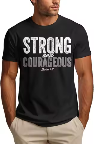 Antaa Strong and Courageous Bible Verse Shirt for Christian T-Shirt