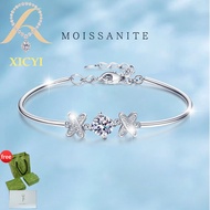 XICYI Popular 925 silver bracelet plated pt950 small fragrant style Korean version bow bracelet mois