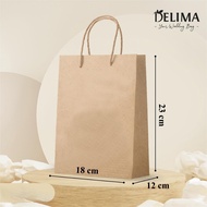 [12 pcs] PLAIN KRAFT CHOCOLATE PAPER BAG - WEDDING SOUVENIR BAG SIZE 18 x 23 x 12 CM