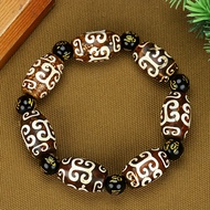 Tibetan Agate Dzi Beads Bracelet Three-Eyed Dzi Beads Spacer Beads Vase Nine-Eyed Dzi Beads Bracelet