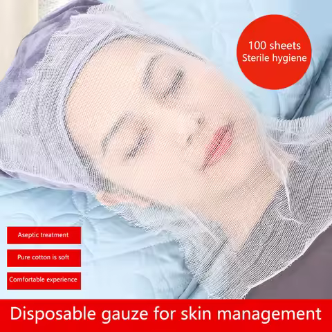 100pcs Disposable Spa Face Gauze Mask Paper Sheet Beauty Salon Special Gauze Block Pre-Cut Facial Sh