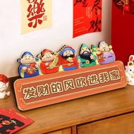 新品 客厅电视柜柜发财摆新款玄关柜上装饰画财神桌面摆台画寓意好7.6 New product: Living room TV cabinet decoration, new foyer cabinet