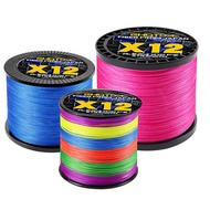 GHOTDA 300M 12 Strands Braided Fishing Line PE Line Super Strong Floating Line Fishing Line Braided 