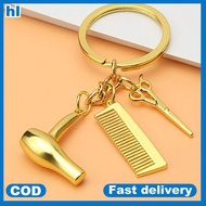 hl Barber Shop Tools Key Ring Hair Dryer Scissorsb Pendants Simulation Keychain ph