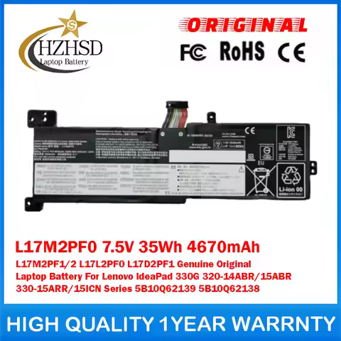 L17M2PF0 7.5V 35Wh 4670mAh L17M2PF1/2 L17L2PF0 L17D2PF1 Genuine Original Laptop Battery For Lenovo I