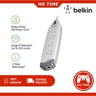 Belkin Socket Plug Surge Protector (2m) F9H402SA2M-MY/F9H410sa2M