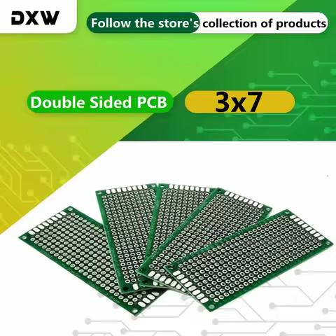 5PCS PCB Board Prototype Board 3x7cm Double Sided Circuit Boards for PCB Board DIY Soldering Project