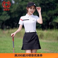 Golf clothing women's suit tops short-sleeved skirt GOLF clothes Korean version slim sweat-absorbent breathable POLO shirt summer American XXIO¯Taylormade¯Titleist