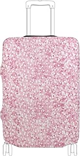 Luggage Covers for Suitcase Protector Personalized Print Travel Essentials for Women Soft Pink Glitt