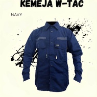 Kemeja tactical w-tac biru dongker navy merah lengan panjang