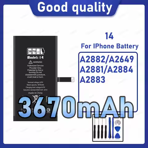 3670mAh Diagnostic Battery show genuine part no pop up message for iPhone 14 battery