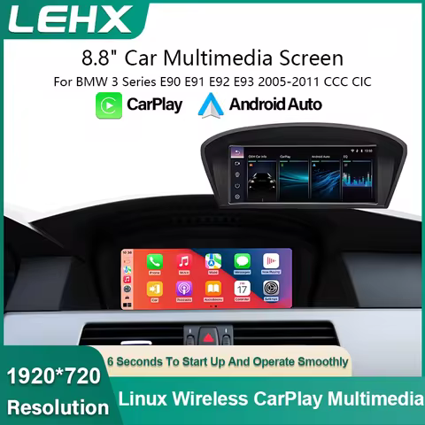 For BMW 3 5 Series E90 E91 E60 E61 2005-2010 8.8' Wireless Apple CarPlay Android Auto Car Radio Mult