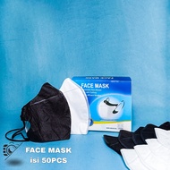 Momo Nono Masker Duckbill 50 Pcs Masker Duckbil 3PLY Mirip Sensi Putih dan Hitam Face Mask Earloop