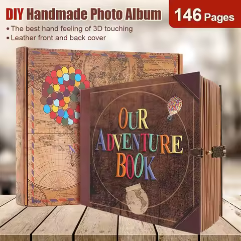 Our Adventure Book 146 Page Diy Handmade Photo Album Scrapbook Retro Kraft Album Anniversary Wedding