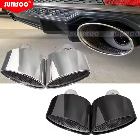 SUMSOO 1 Pair Car Exhaust Tip For Audi A4 A5 A6 A7 UP TO RS4 RS5 RS6 RS7 Muffler Tip Tailpipe 304 St