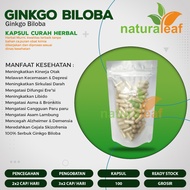 GINKGO BILOBA 100 Kapsul Curah Herbal Anti Aging Kinerja Otak