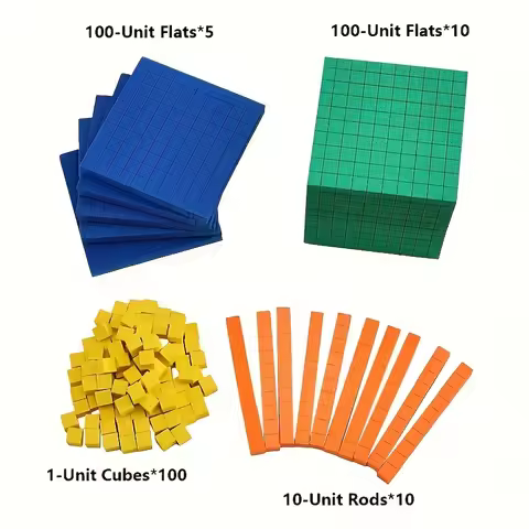 116Pcs Differentiated Foam Base Ten Blocks Complete Set, Counting Cubes, Kindergarten, Manipulatives