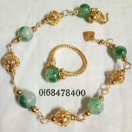 💖GELANG TANGAN SET CINCIN BATU JED ORI EMAS SUASA