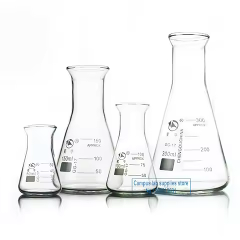1piece Laboratory Borosilicate Glass Triangular Flask with Bellmouth 100ml 250ml 500ml 1000ml
