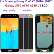 5.2“ AMOLED LCD For Samsung Galaxy J5 A5 C5 (2016) (2017) Galaxy J530 A510 A520 C5 LCD Touch Screen 
