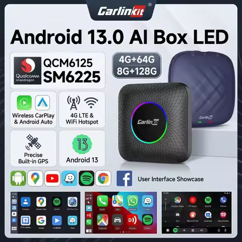 2026 CarlinKit CarPlay AI Box Android 13.0 SM6225 Android Auto Wireless CarPlay Adapter 2.4+5G GPS 1