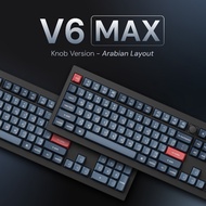 Keychron V6 Max Hot Swappable RGB Backlight Red Switch - Black - Knob Version - Arabian Layout