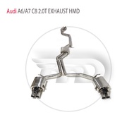 HMD Stainless Steel Exhaust System Performance Catback for Audi A6 A7 C8 2.0T Front Pipe Resonator V
