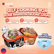 2 Pcs Arirang Self Cooking Box Bone Marrow Beef + Budae Jjigae 160g Free Bowl