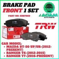 🚨 TRW 🚨 Front Brake Pad FORD RANGER XLT FRONT GDB 7869 Disc Pad