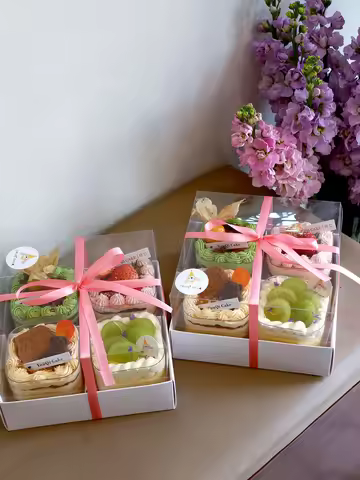 Transparent Dert Box Four ids Mousse Cup Cake Paaging Box Spring Outing ternoon Tea 69 ids Sweet Sna